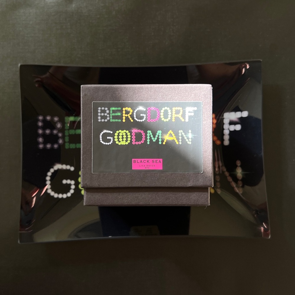 Bergdorf Goodman Scented Candle and Glass Tray